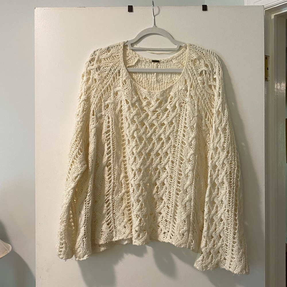 Free People intricately crocheted sweater